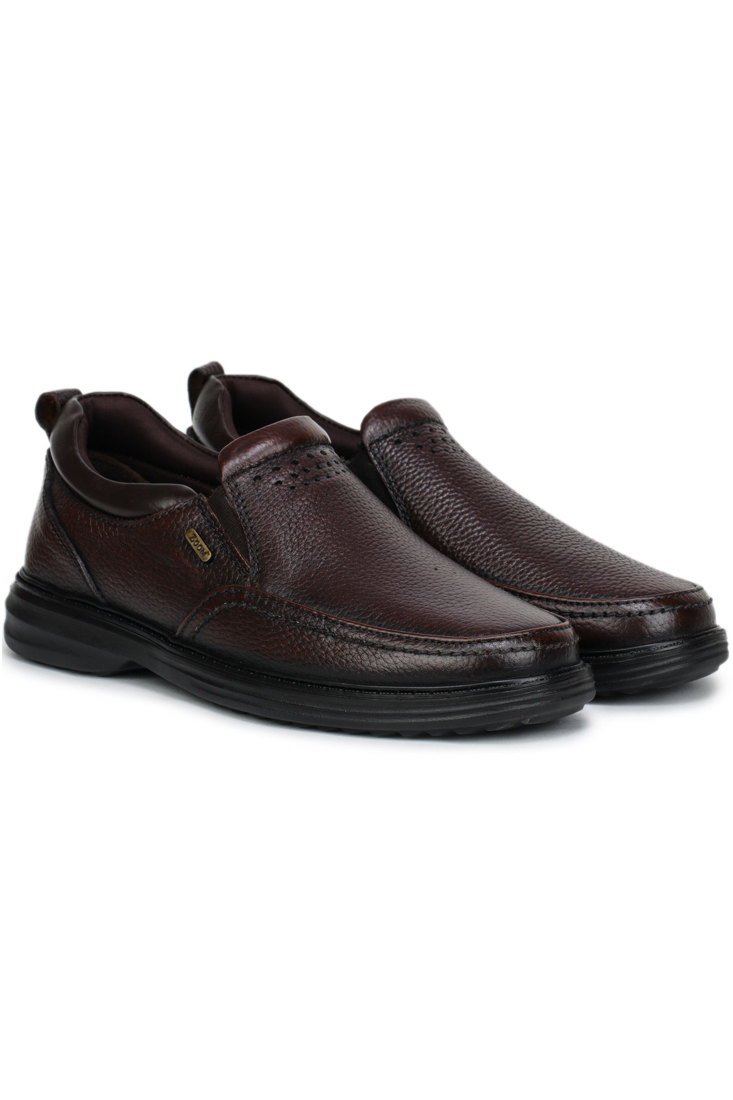 Men’s Textured Genuine Leather Slip-On Shoes - 4522