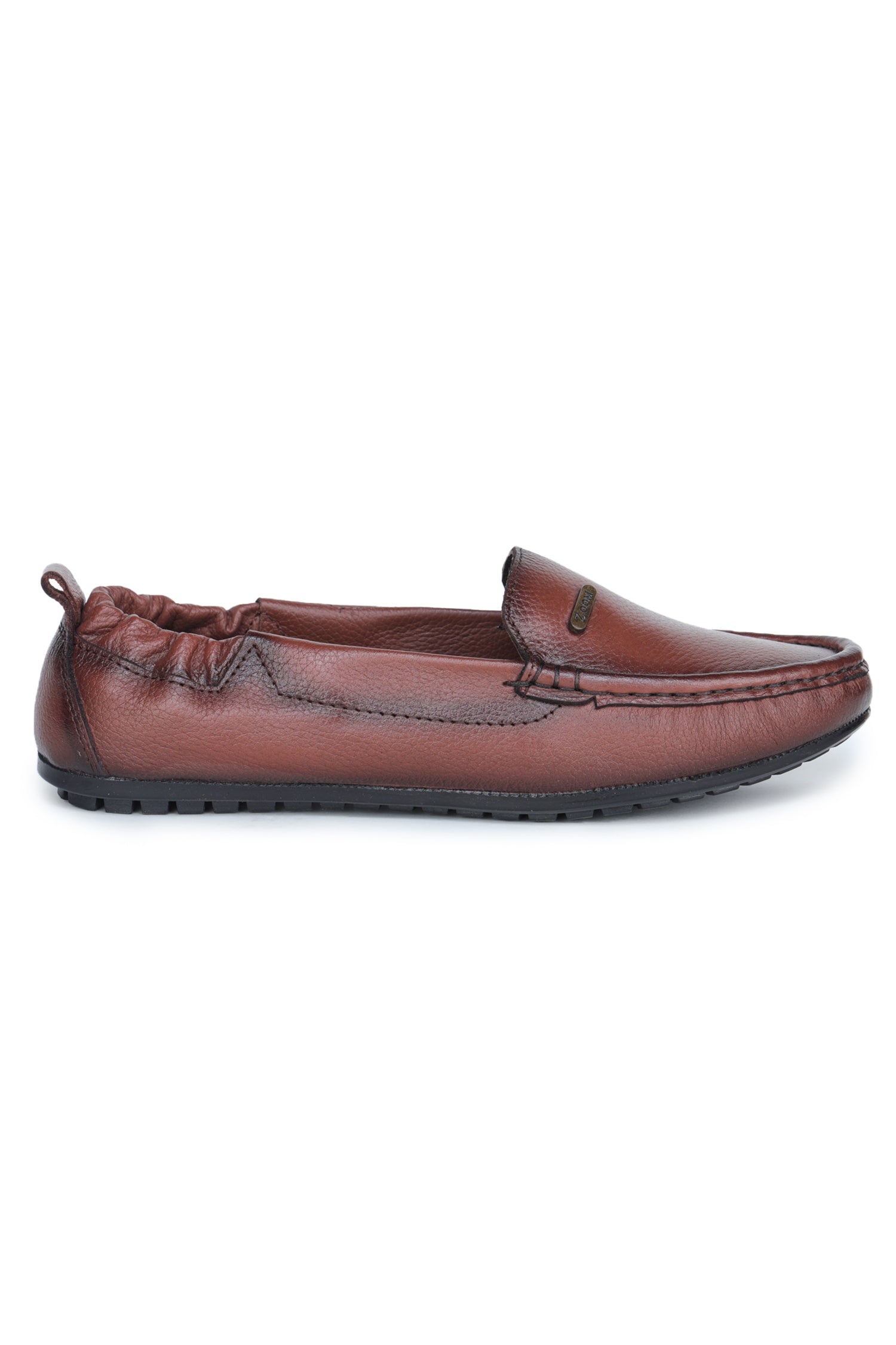 Women’s Genuine Leather Textured Slip-On Bellies - FANTA