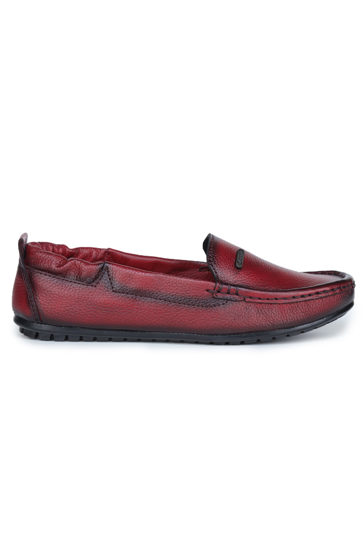 Women’s Genuine Leather Textured Slip-On Bellies - FANTA
