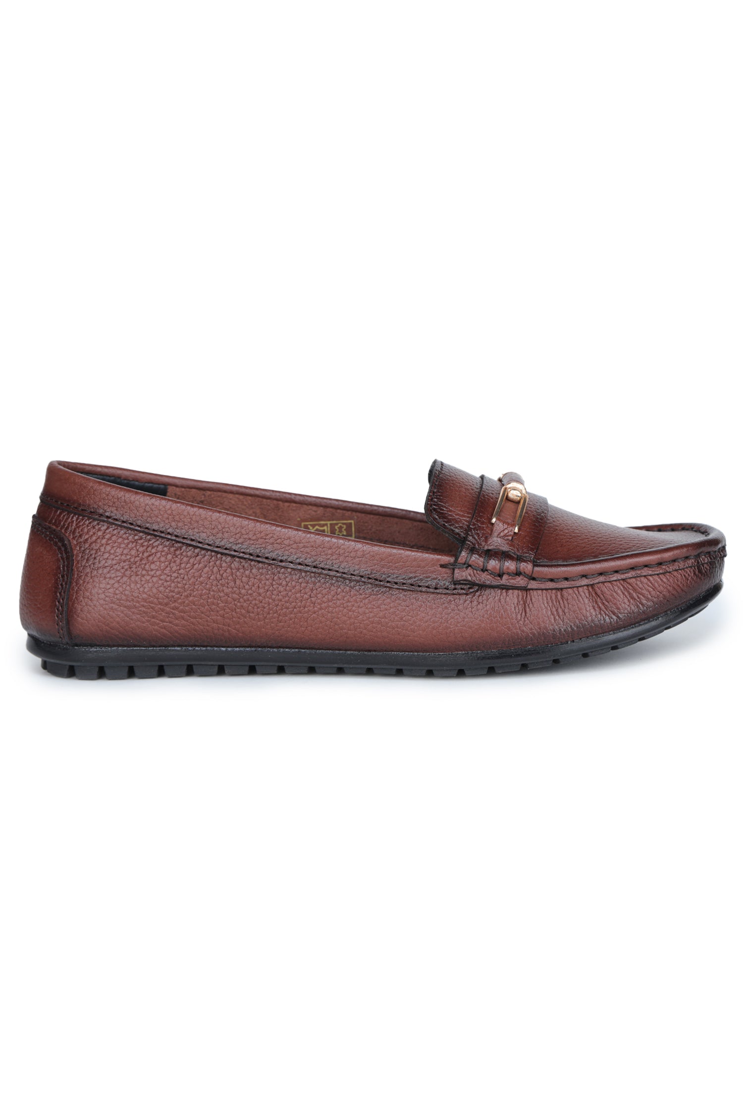 Women’s Genuine Leather Textured Buckle Bellies - FRANCE