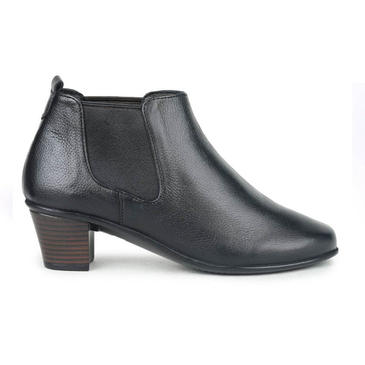 Fine-Grain Leather Chelsea Boots L 061 with Heels for Women