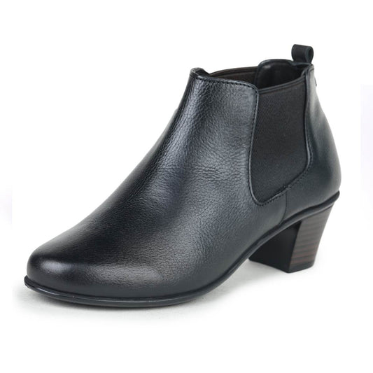 Fine-Grain Leather Chelsea Boots L 061 with Heels for Women