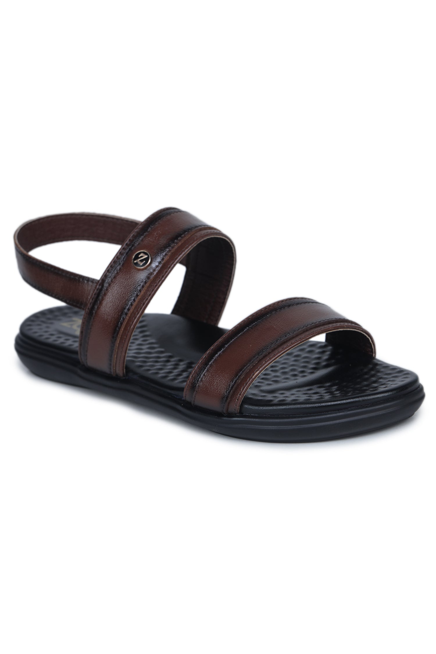 Women’s Genuine Leather Twin-Strap Casual Sandals with Soft Footbed – Black - L440