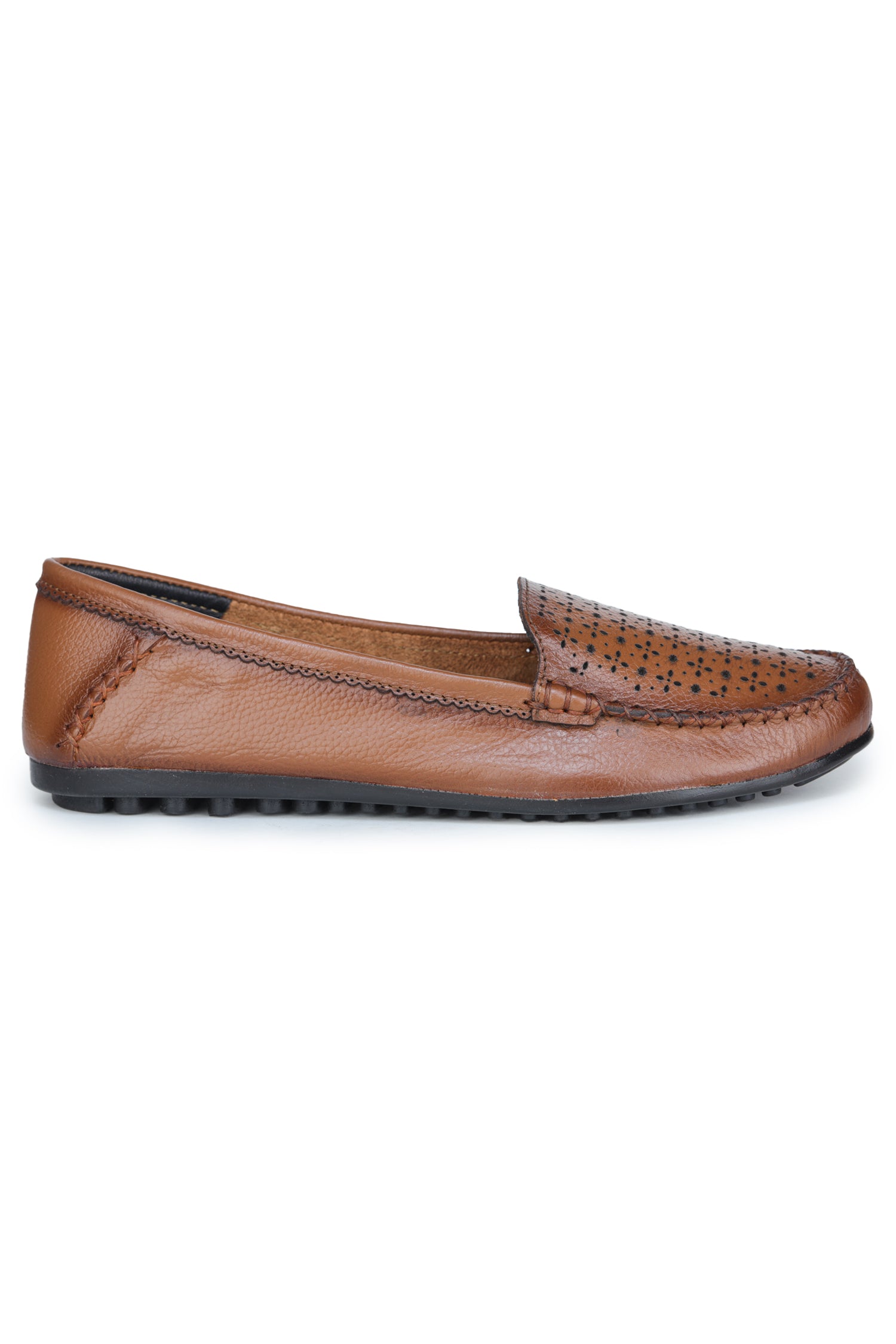 Women’s Genuine Leather Textured Slip-On Comfort Bellies – Black - MAGGI