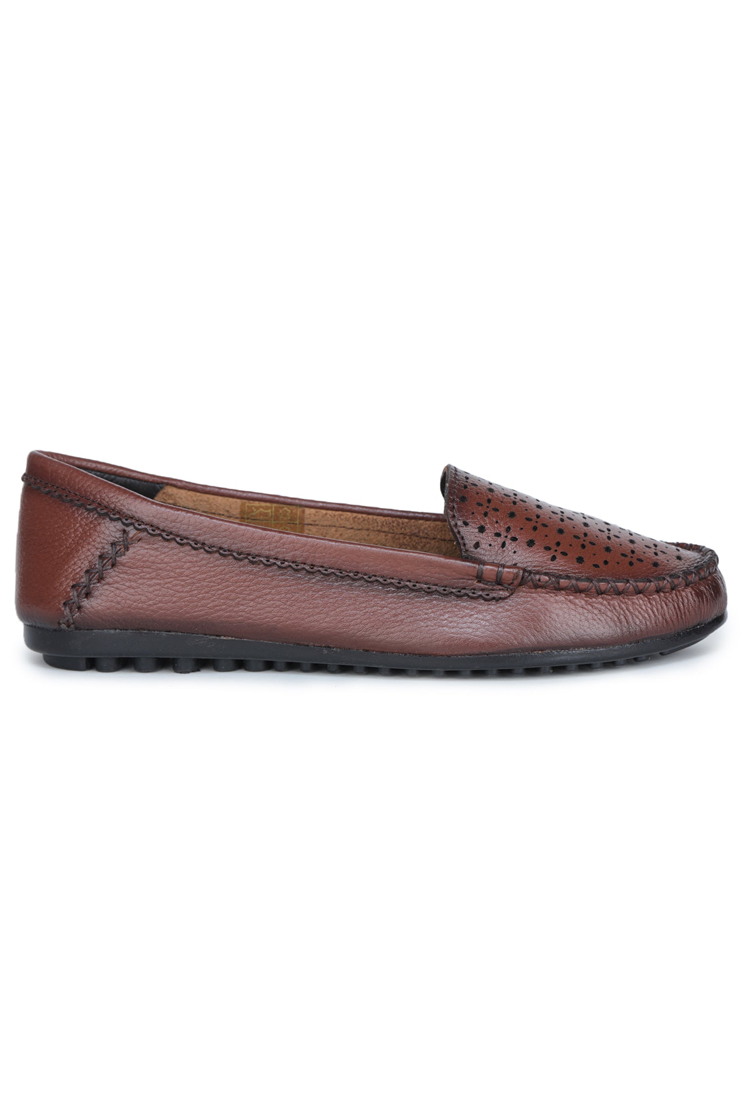 Women’s Genuine Leather Textured Slip-On Comfort Bellies – Black - MAGGI