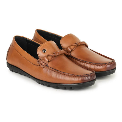 Leather loafers for men tan_1