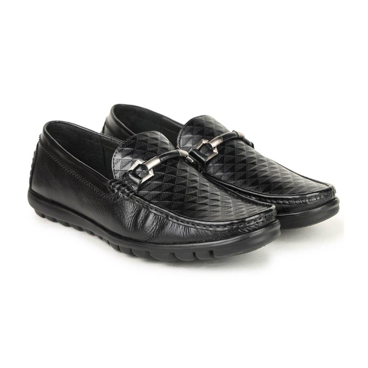 men's textured loafers black7