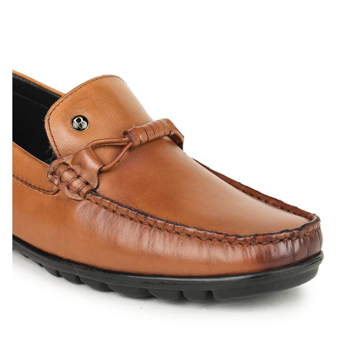 Leather loafers for men tan_2