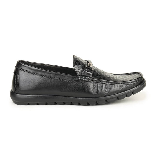 men's textured loafers black