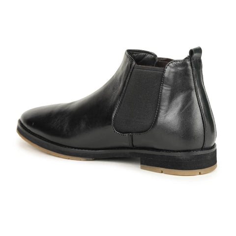 mens leather chelsea boots black