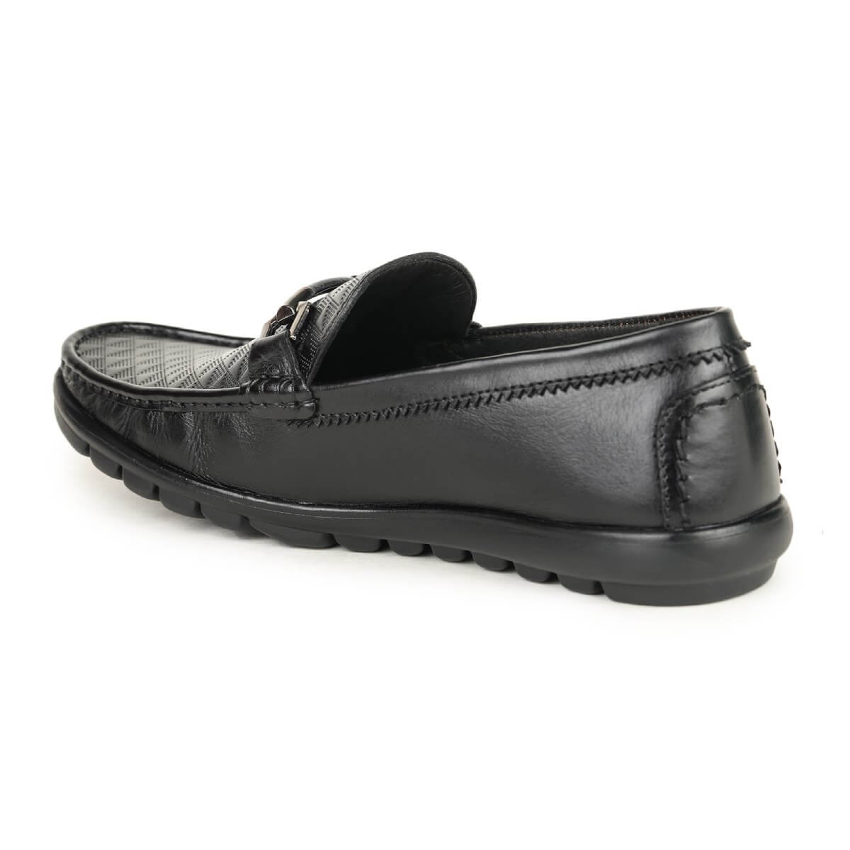 men's textured loafers black1