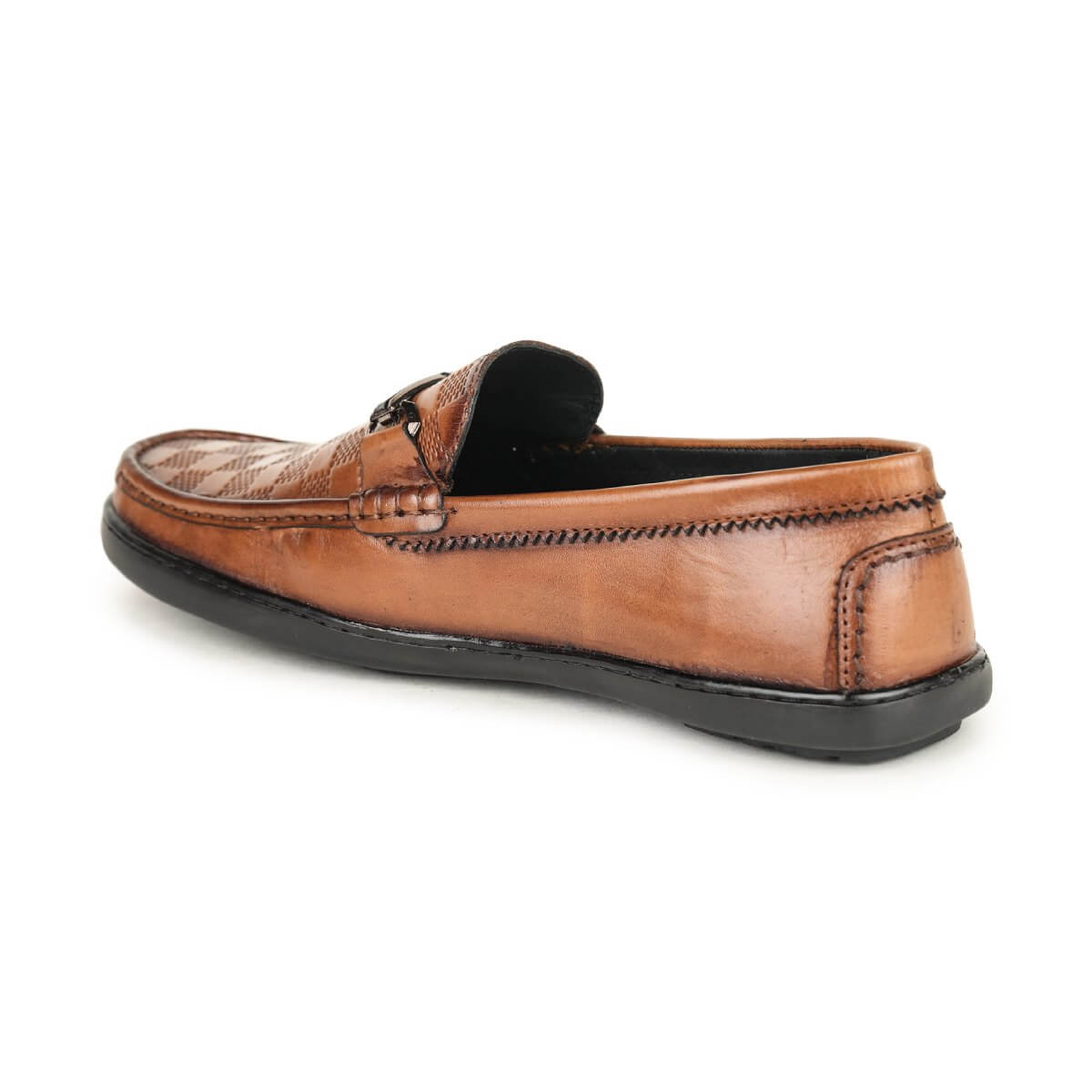 checkbox pattern loafers tan_6
