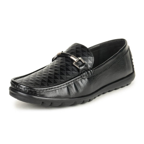 men's textured loafers black2