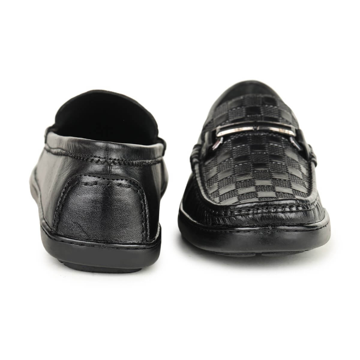 checkbox pattern loafers for men_2