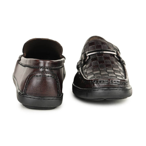 checkbox pattern loafers brown_7