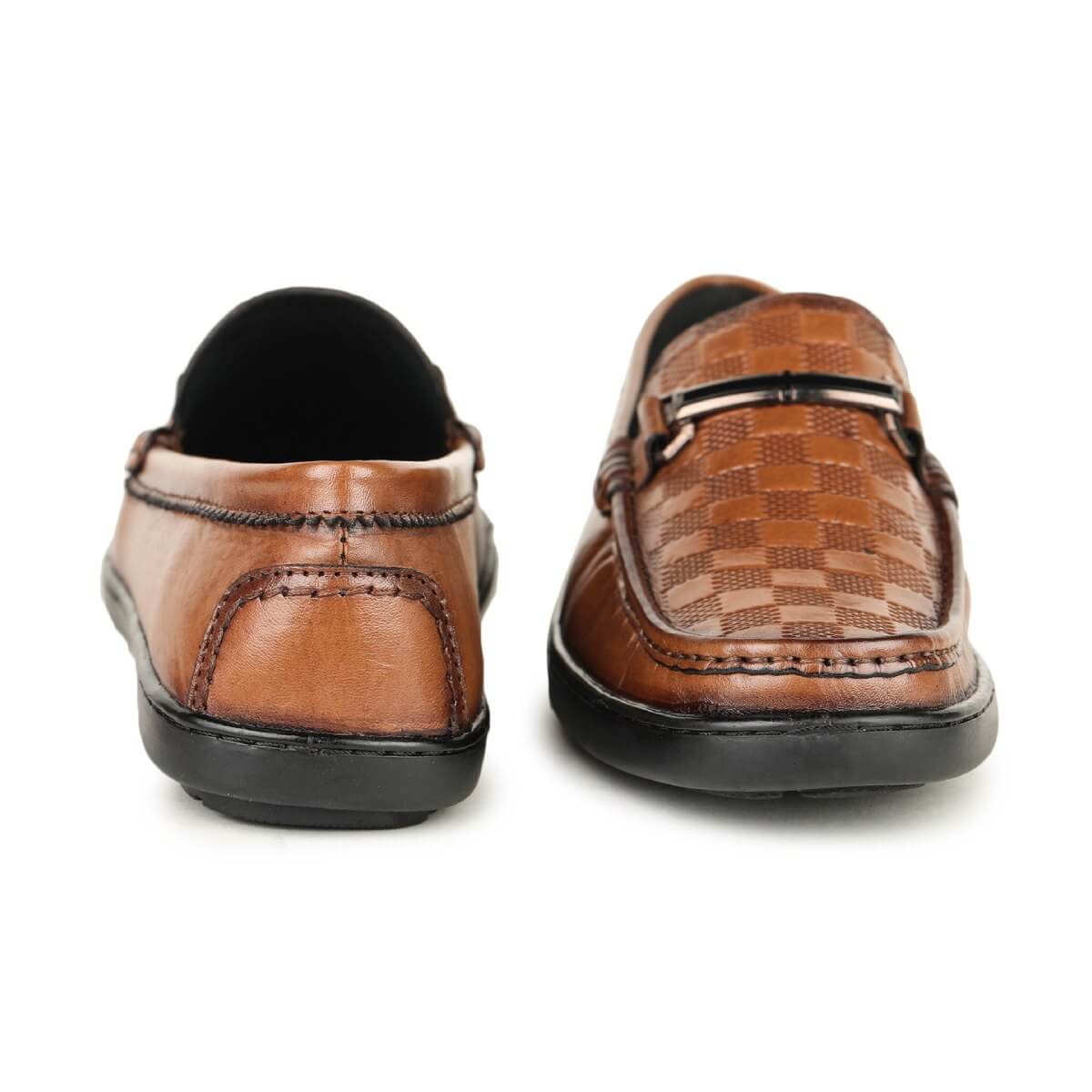 checkbox pattern loafers tan_8