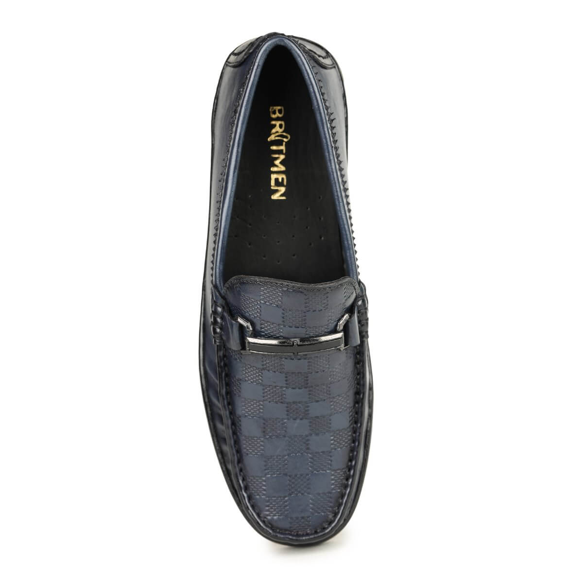 checkbox pattern loafers for men_blue