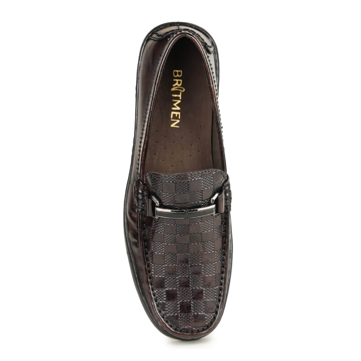 checkbox pattern loafers brown_8