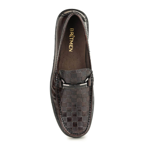 checkbox pattern loafers brown_8
