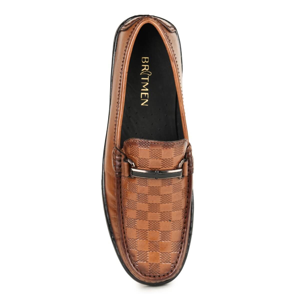 checkbox pattern loafers tan_9