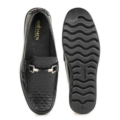 men's textured loafers black5