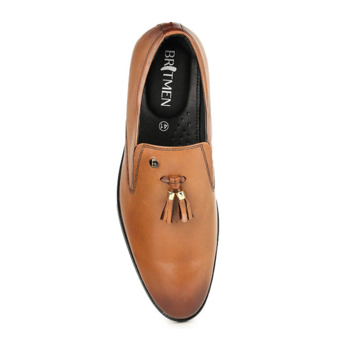 Tan tassel loafers for mens