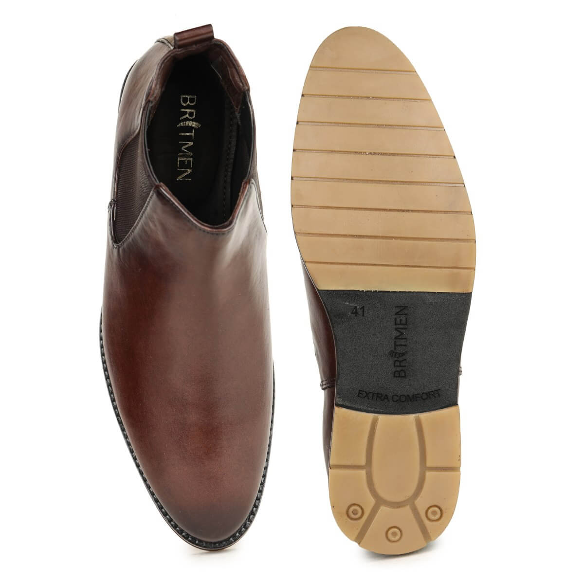 mens leather chelsea boots brown