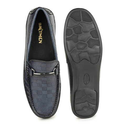 checkbox pattern loafers blue_1