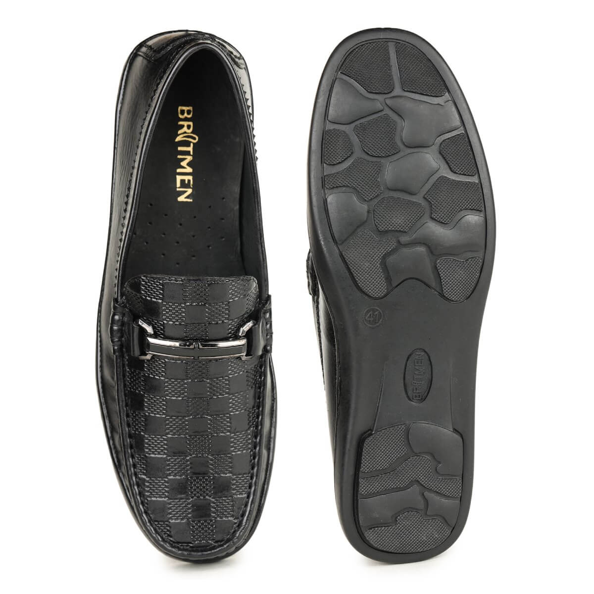 checkbox pattern loafers for men_4