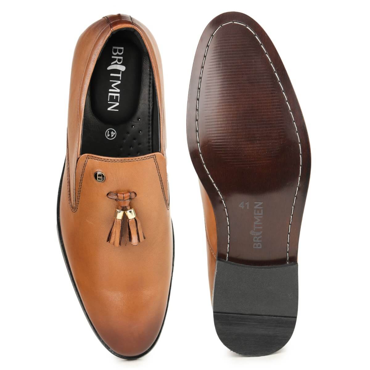 Tan tassel loafers for mens_1