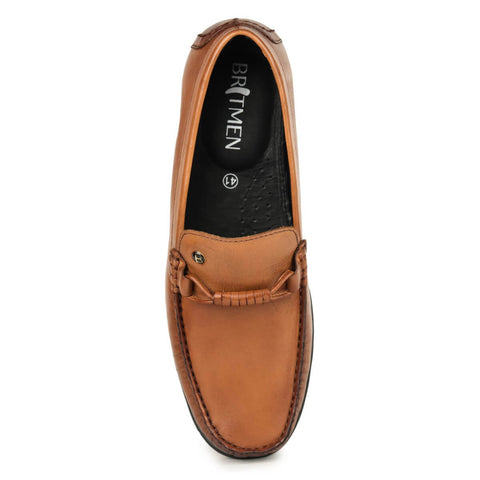 Leather loafers for men tan_7