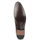 textured slip on formal shoes brown6