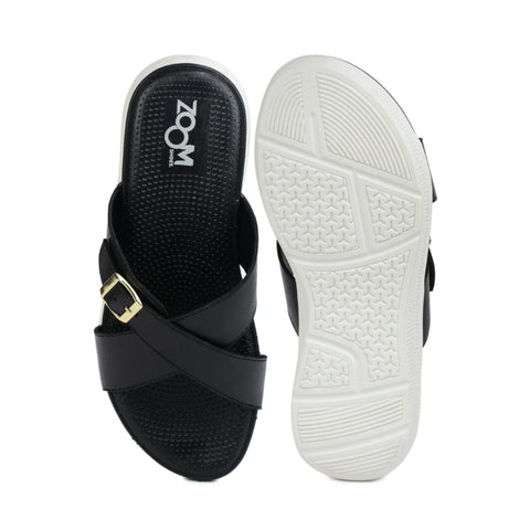 Women’s Leather Slippers 7515 – Criss-Cross Buckle Design