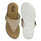 Leather Slippers For Women 7525 – V-Toe Monk Strap Flats with Cushioned Insole - Zoom Shoes India