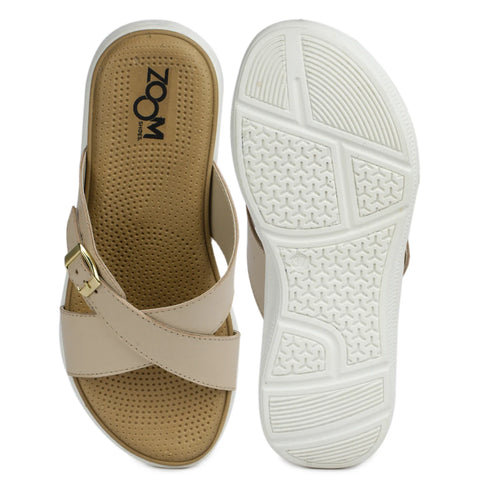 Women’s Leather Slippers 7515 – Criss-Cross Buckle Design