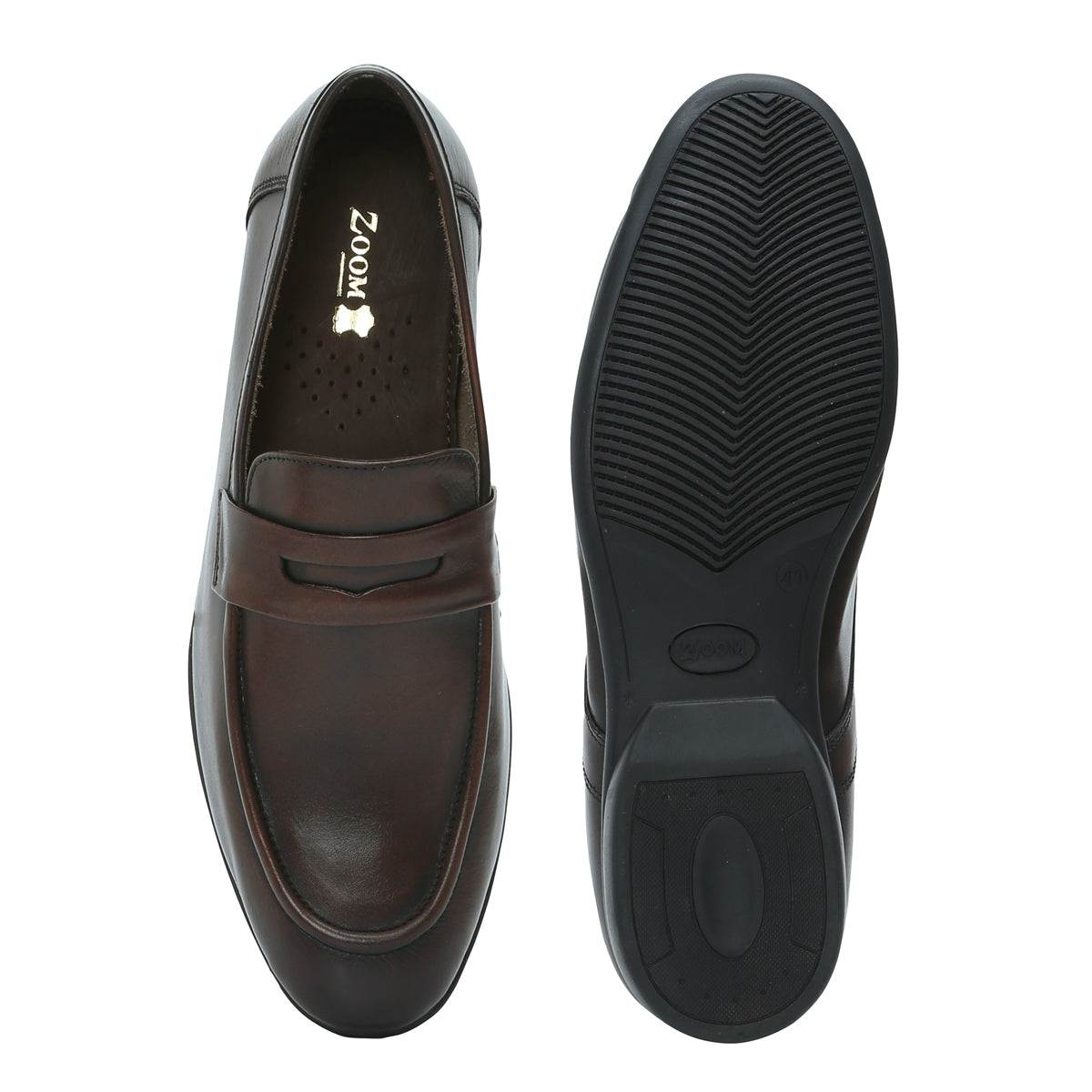 Men's Genuine Leather Penny Slip-On Loafers - 1441 – Zoom Shoes India