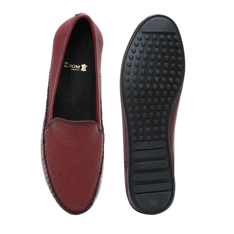 Zoom Shoes Pure Leather Casual Bellies For Women In Brogue Design ZIPPY