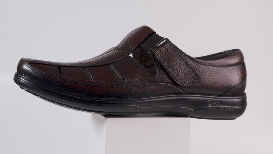 Men's Brown Leather Sandals For Men D-1216 | Zoom Shoes – Zoom Shoes India