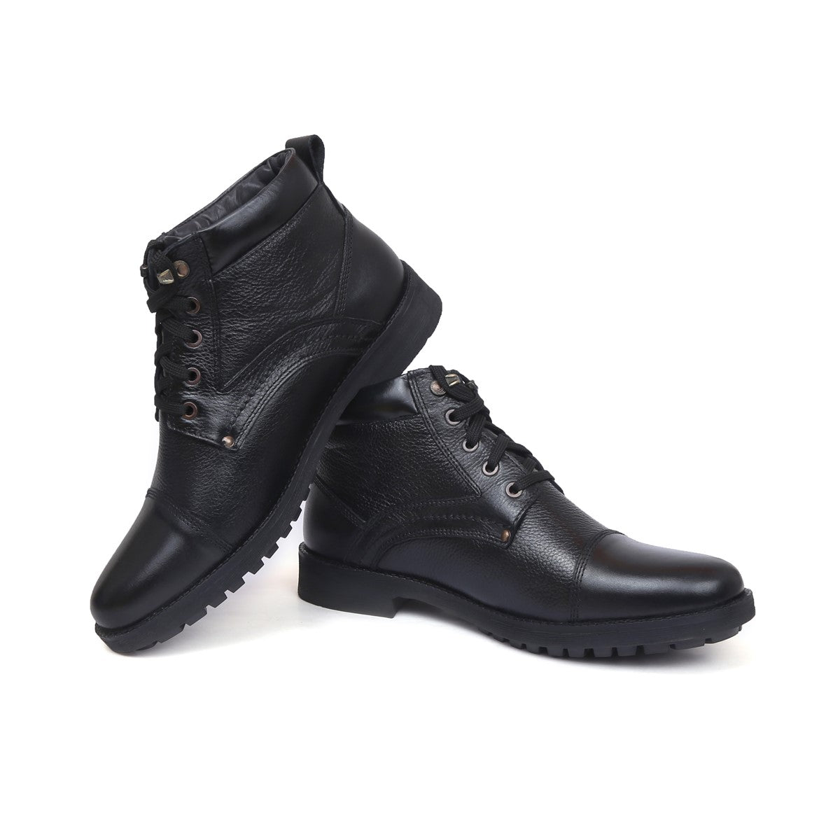 Men's Genuine Leather Lace-Up Boots - 3051 - image 4