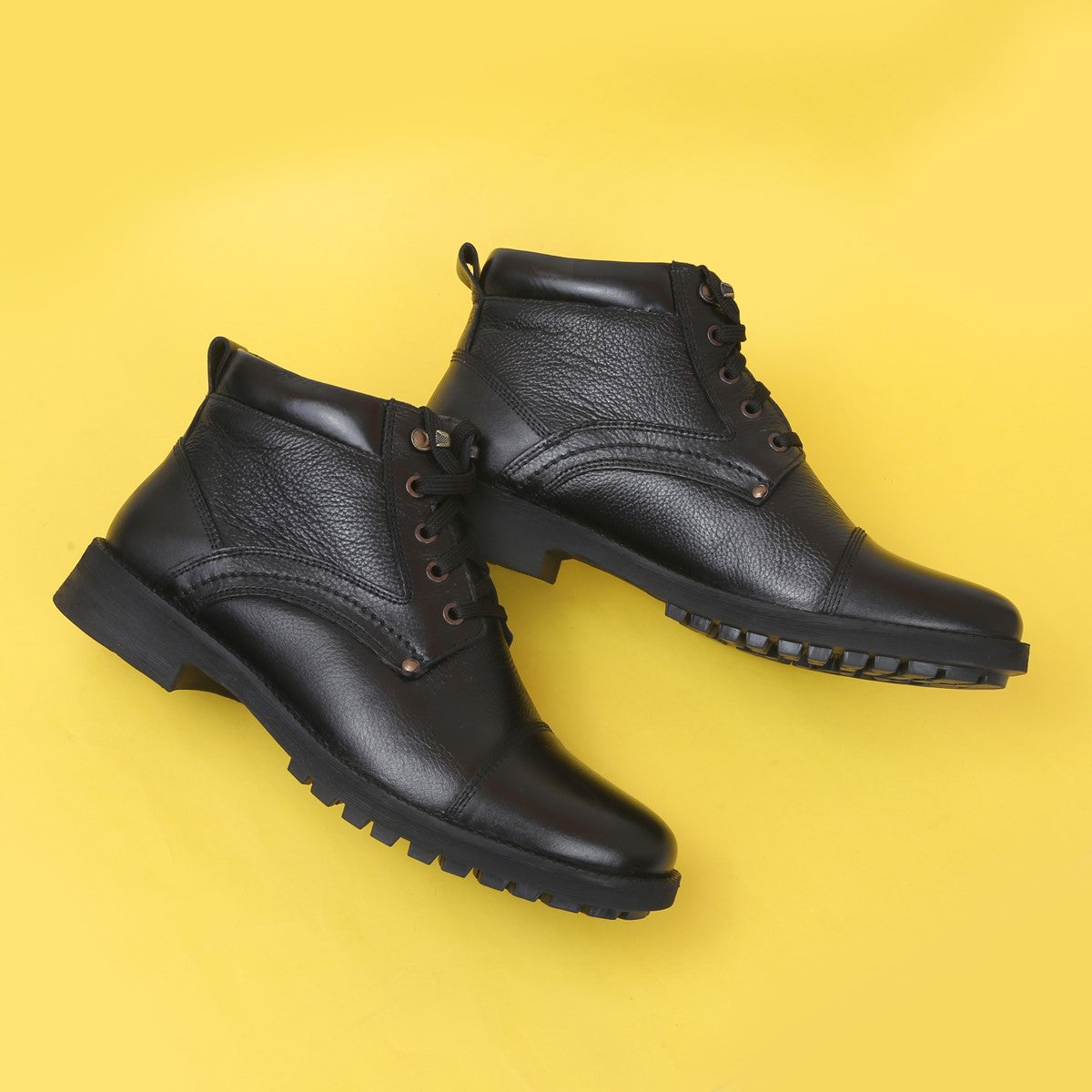 Men's Genuine Leather Lace-Up Boots - 3051 - image 5