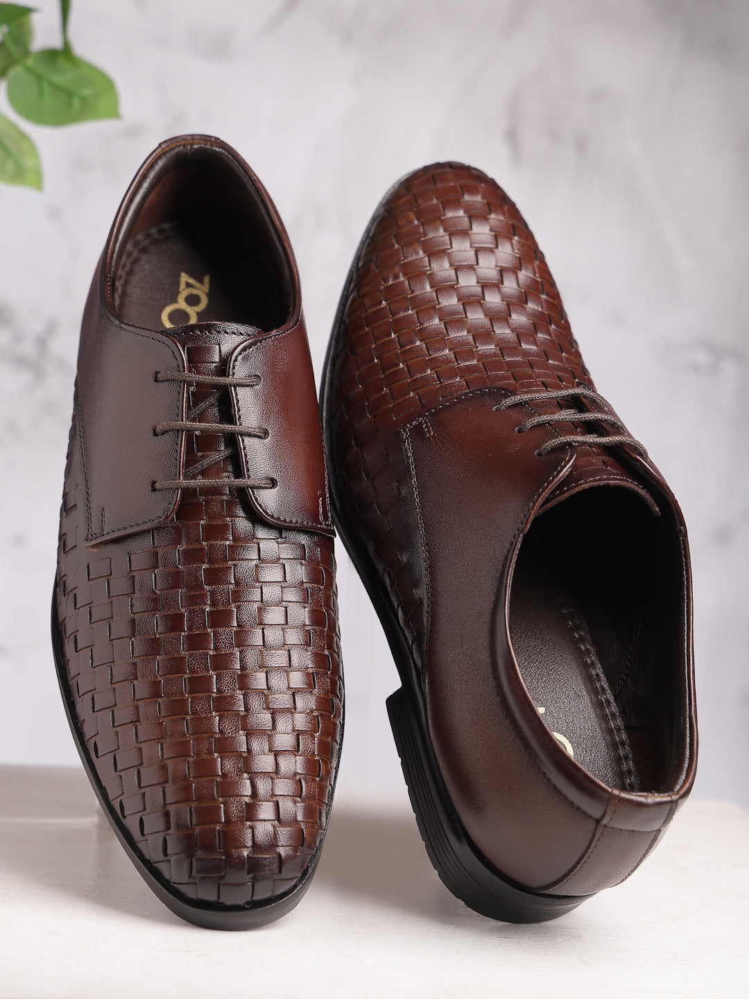Men's Genuine Leather Derby Formal Shoes - 3292 - image 11