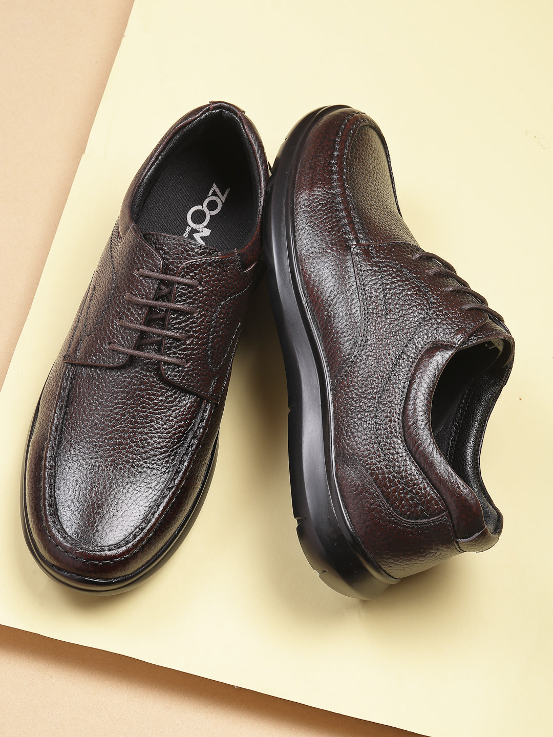 Men's Genuine Leather Derby Formal Shoes - 3363 - image 11