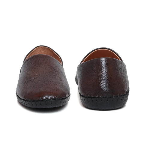 Flat leather loafers P-29_brown1