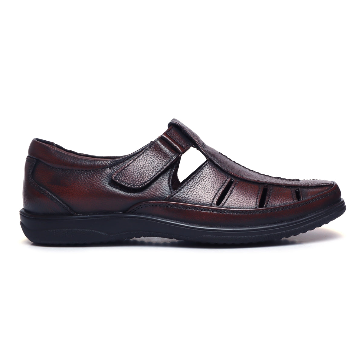 Mens Brown Leather Sandals_ZS1