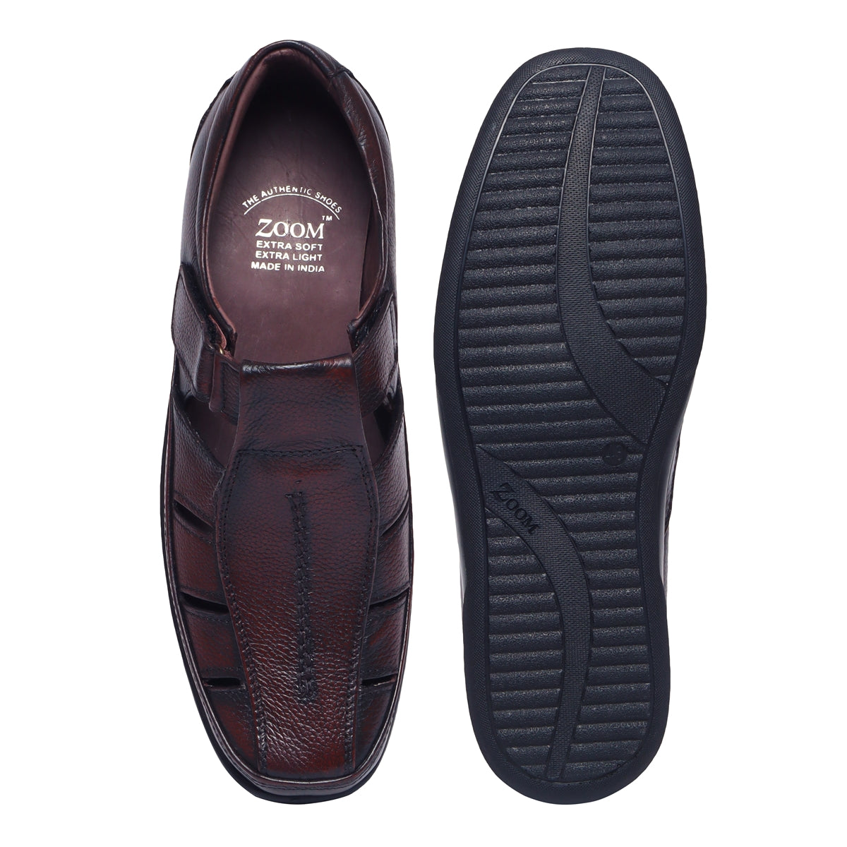 Mens Brown Leather Sandals_ZS3