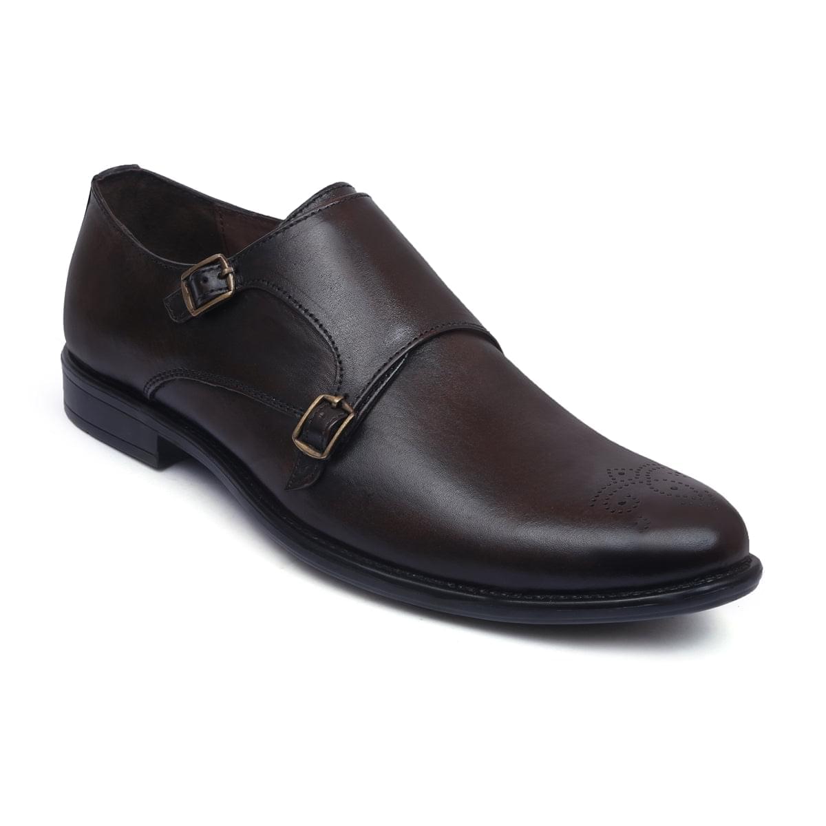 Monk strap Shoes for Men PG-82_brown4