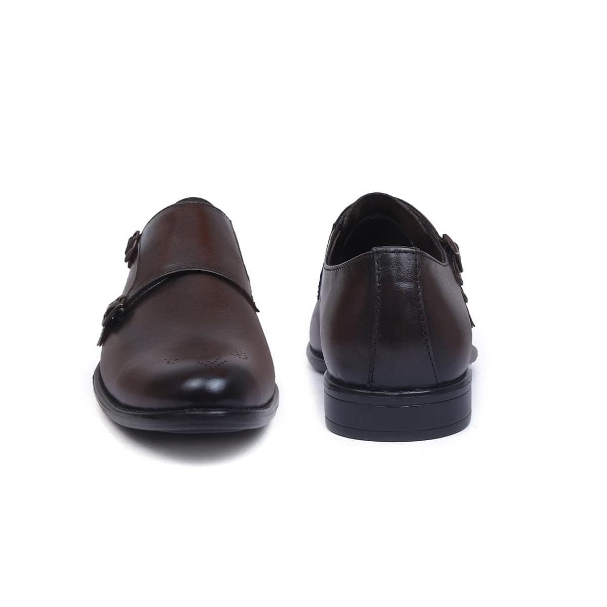 Monk strap Shoes for Men PG-82_brown1