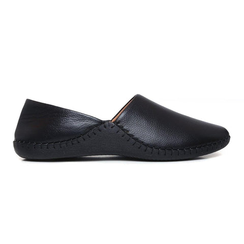 Flat leather loafers P-29_black1