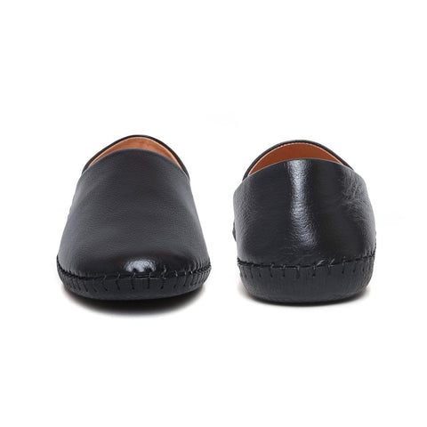Flat leather loafers P-29_black2