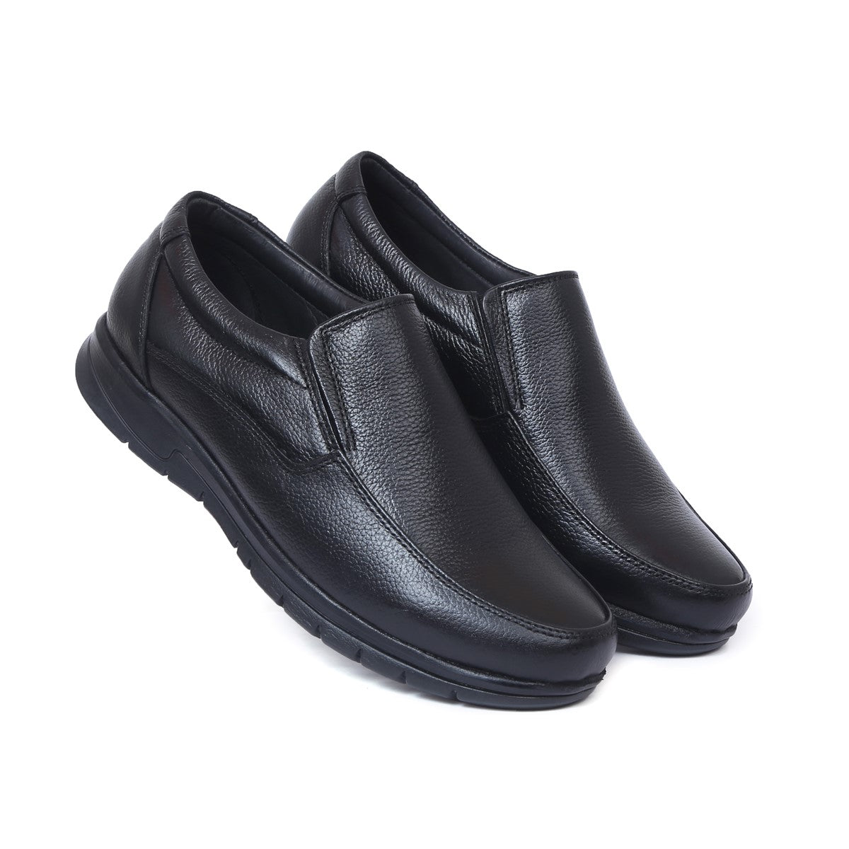 Genuine Leather Mens Slip Ons L – 02 in Black UK Black